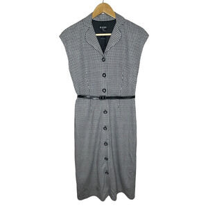 BCBG Paris Sleeveless Houndstooth Below the Knee 1950's Style Dress Size 6